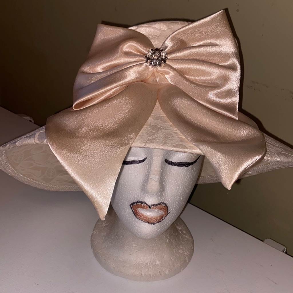Beautiful Champagne Lisa Rene Church Dress Hat